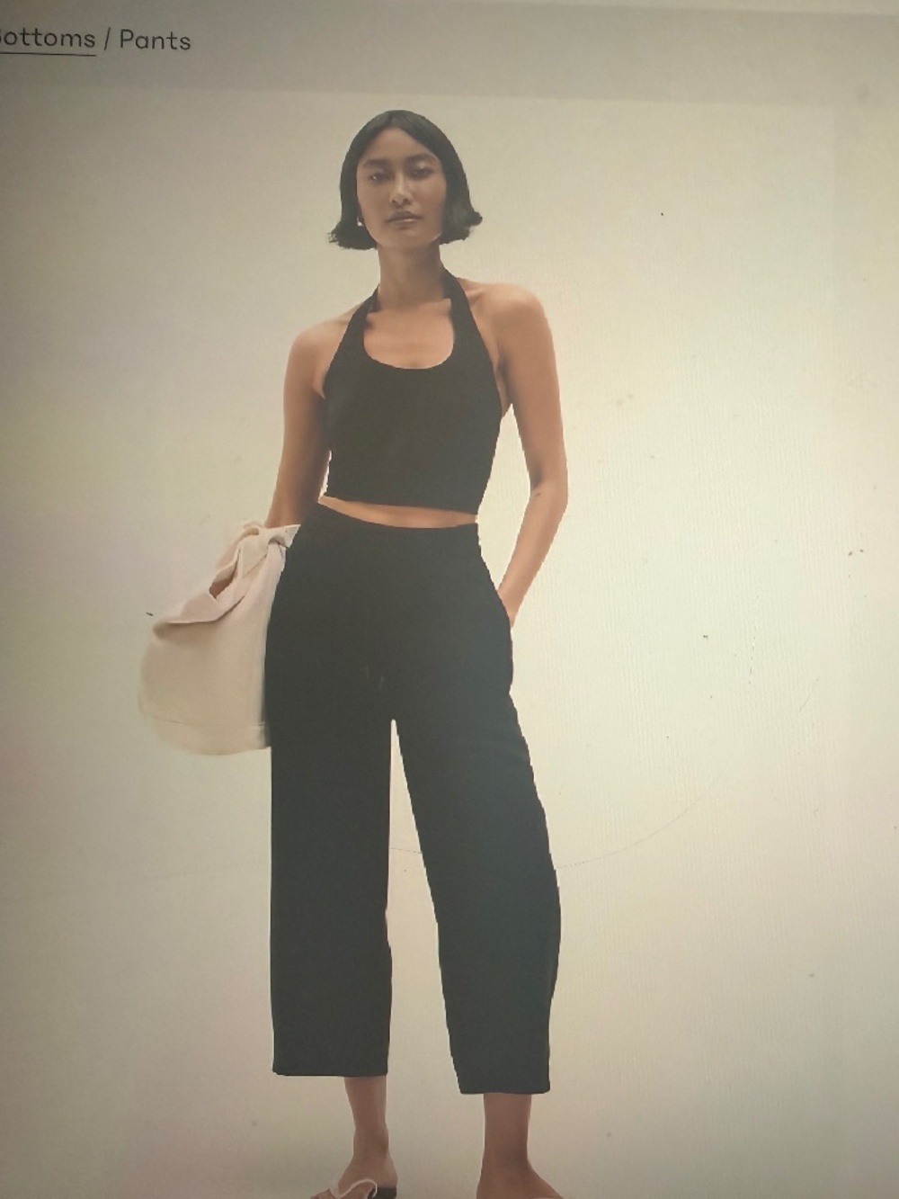 Athleta - Retreat Linen Easy Barrel Crop Pant